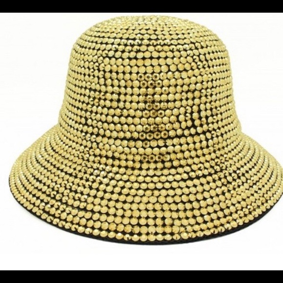 Bucket Hat Gold Studs with a Sparkle - Picture 2 of 2